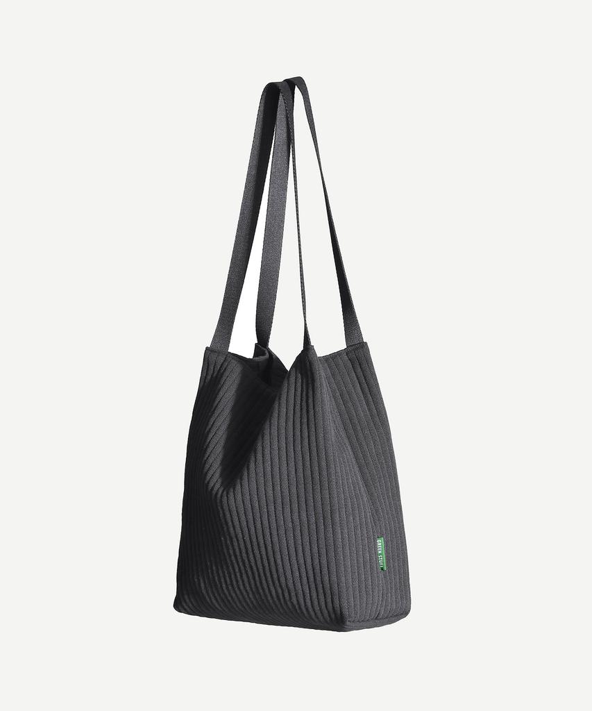 Green Stuff Effortlessly Boxy Shopper Bag 61 Ribbed Corduroy - Black