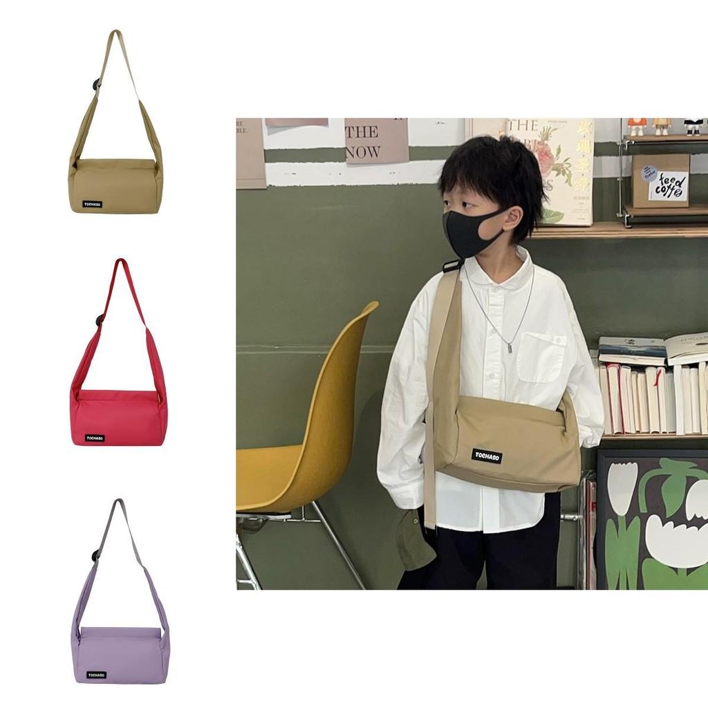 Trendy Korean Style Unisex Kids Canvas Bag With Breathable Nylon Material For Daily Use