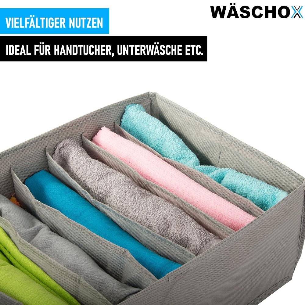 WÄSCHOX Aufbewahrungsbox Schrank Schubladen Organizer Stoffbox Faltbox Wäsche