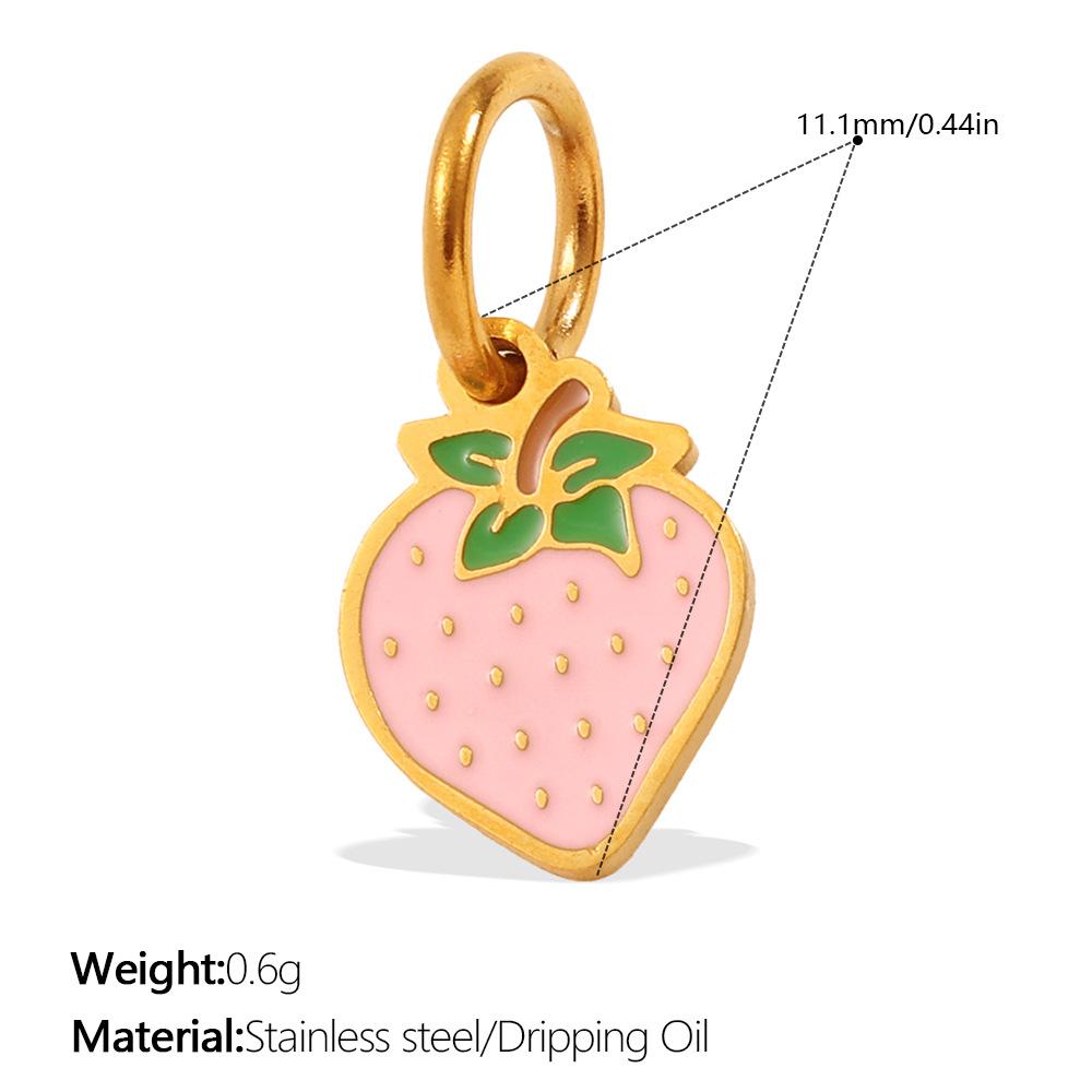 2026 Creative Simple and Versatile New Small Fresh Pendant Colored Dripping Strawberry Apple Cute Pendant Female