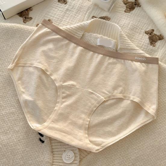 6 Pcs Women's Cotton Underwear Mid Waist Ladies Full Coverage Panties Soft Stretch Cheeky Bikini Briefs