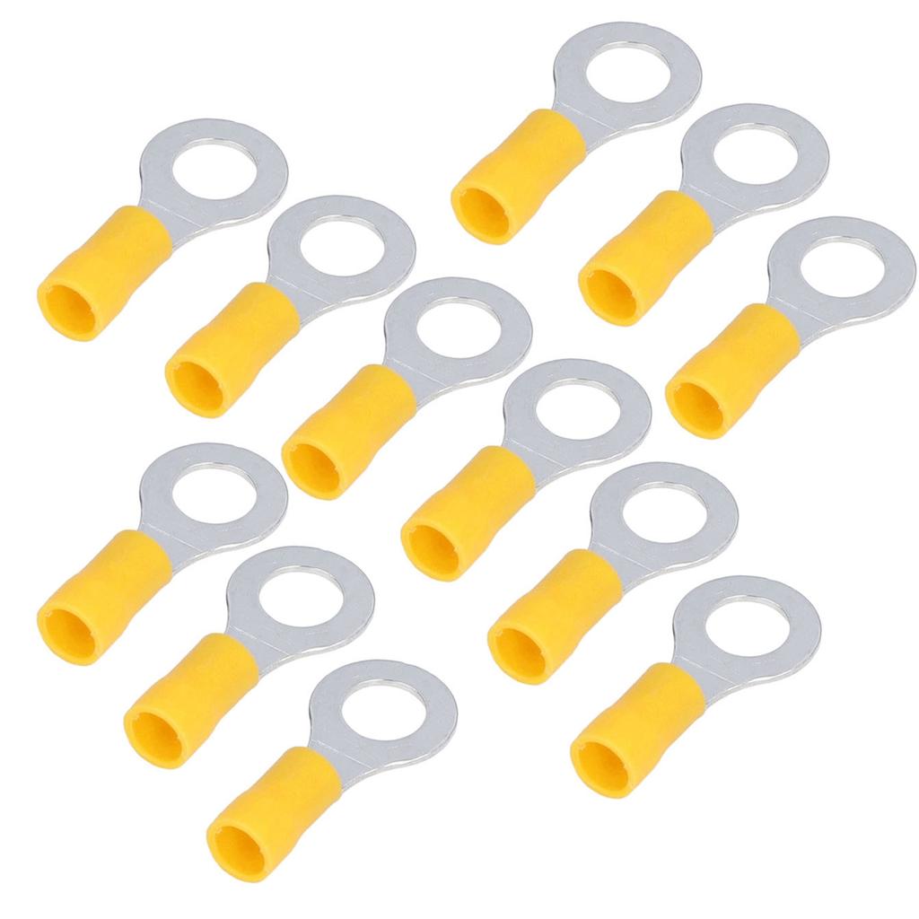 100Pcs Insulated Ring Terminals Electrical Wire Crimp Connectors Copper AWG12-10 RV5.5-8