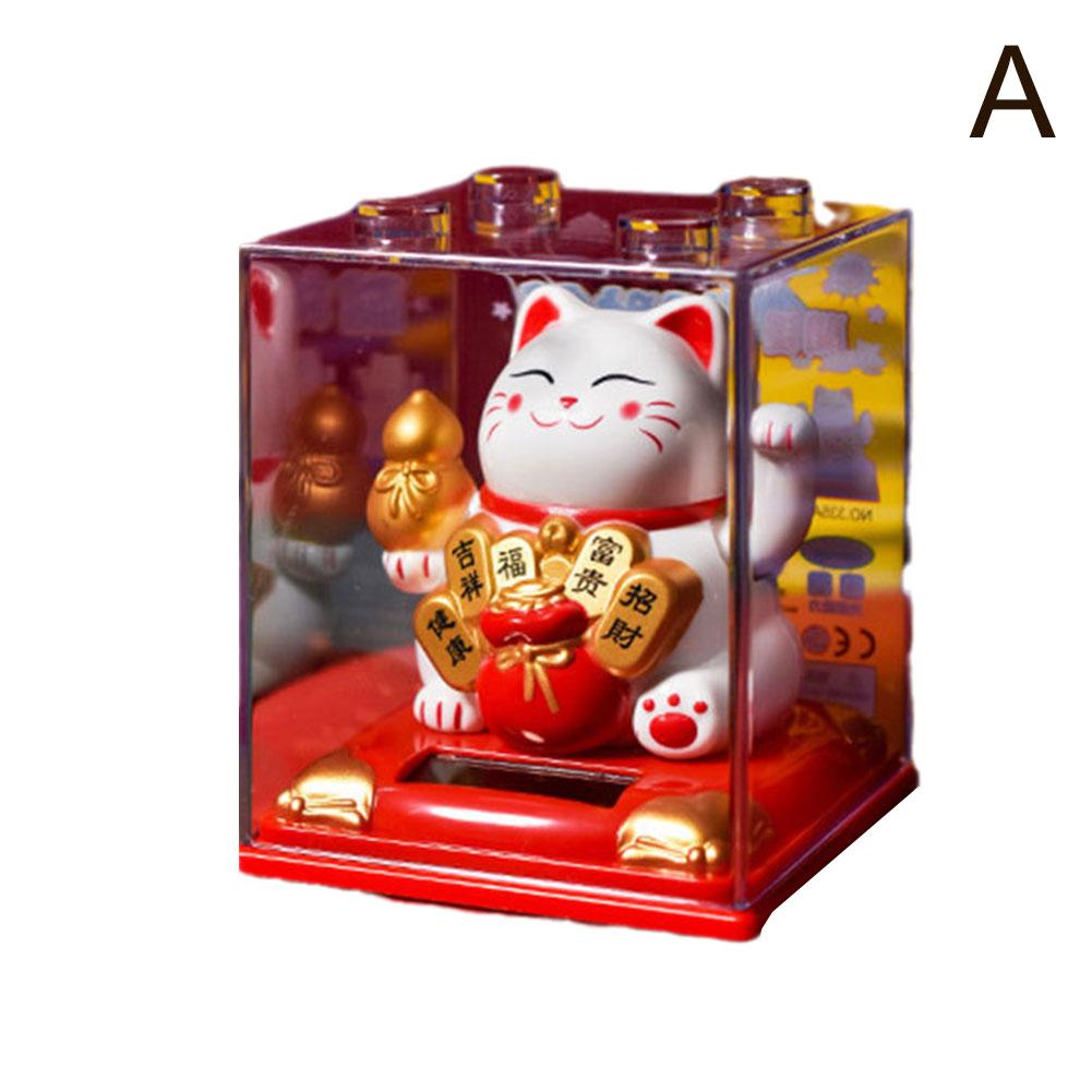 Zhaocai Cat Decoration With Solar Energy Automatic Shaker Creative Cake Decoration Gifts Lucky Cat Statue