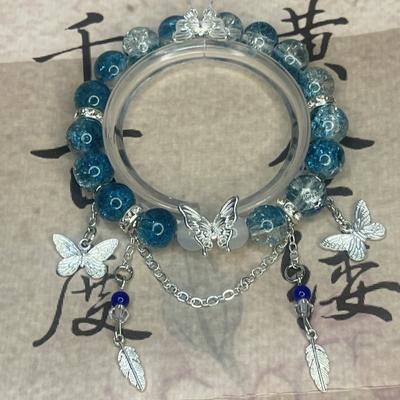 Schmetterlingsquastenarmband im chinesischen Stil für Frauen und Mädchen, vielseitiges, süßes Perlenarmband, Freundin-Accessoires, Geschenke