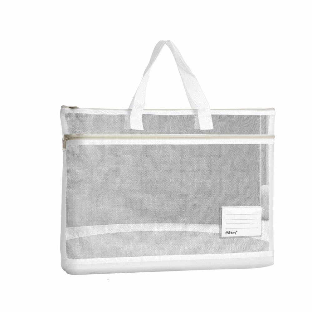 

Large Capacity 8k Sketch Drawing Album Zip Handbag File Storage Bag A3 Mesh Art Bag Teenager белый