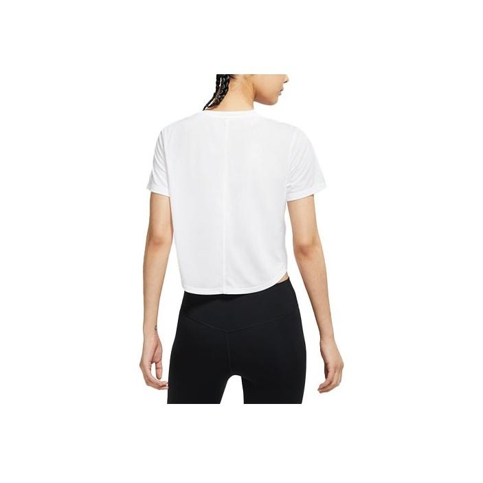 Nike Solid Color Letter Quick-Dry Breathable Short Sleeve T-Shirt Women Tops White DD5020-100