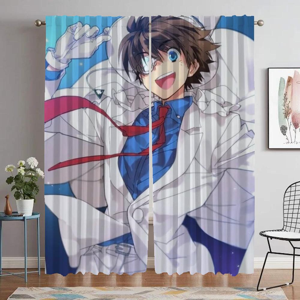 Kaitou Kiddo Kitchen Curtains for Living Room Partition Halloween Decoration Tulle for Bedroom Blackout Curtain Shades Elegant