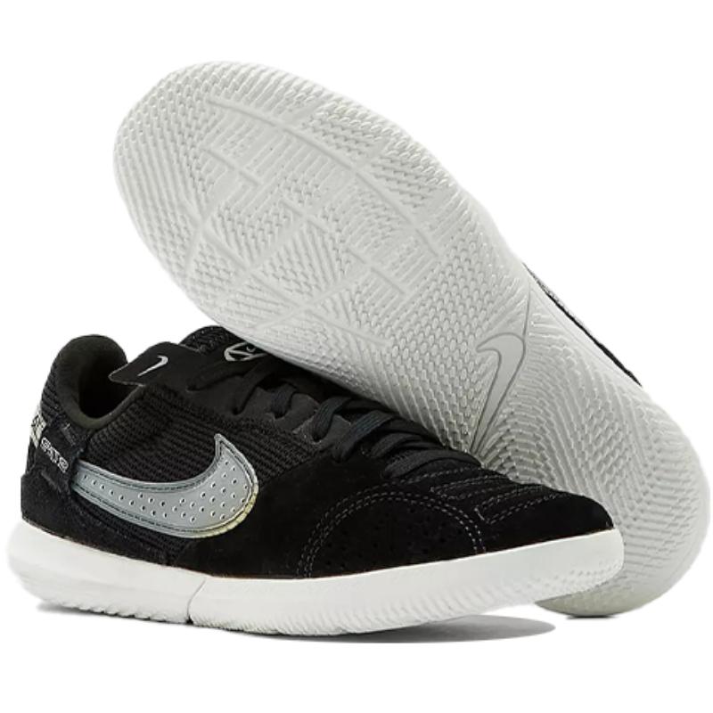 Nike Streetgato Slip-Resistant Cushioning Wear-Resistant Low-Top Soccer Shoes Black Kids' Sneakers DH7723-010