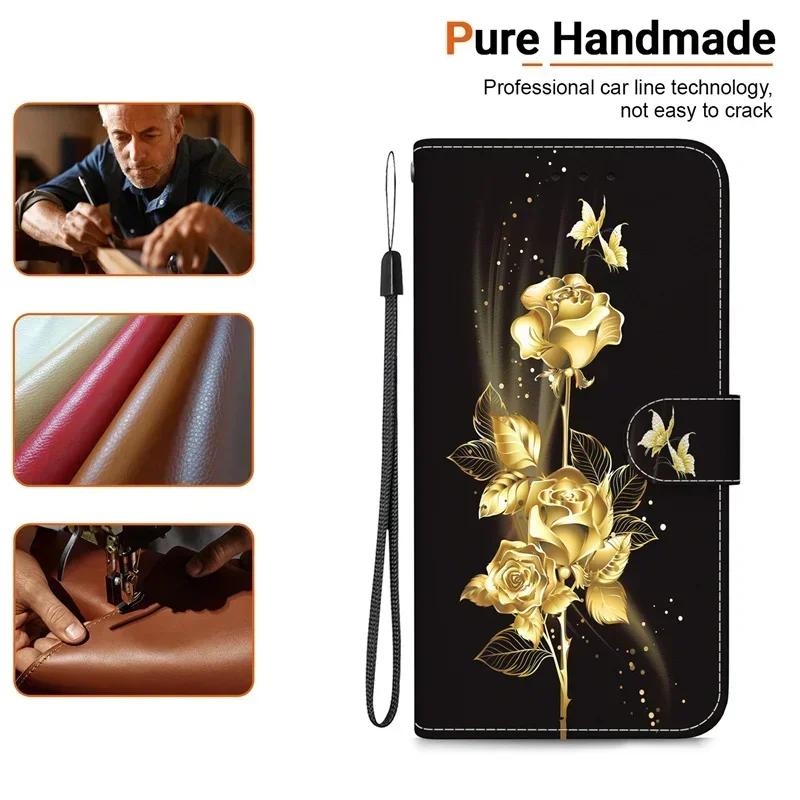 Etui PU X7A Do Honor X7a Etui Portfelowe Do Huawei Honor X 7a x7 Malowane Etui Honor X6a X6 X5 Plus Skórzane Pokrowce Książkowe Coque Muszle
