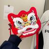 Soft Lion Dance Shoulder Bag Plush Red Lion Coin Pruse  Pay a New Year Call