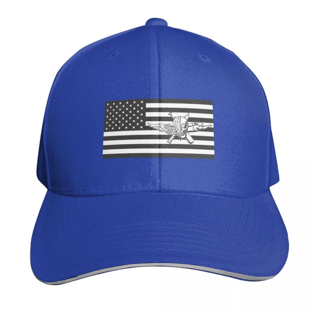 Recon Jack Flag Black and White Baseball Cap Breathable Mesh Back Adjustable Buckle Closure Moisture Wicking Quick Dry