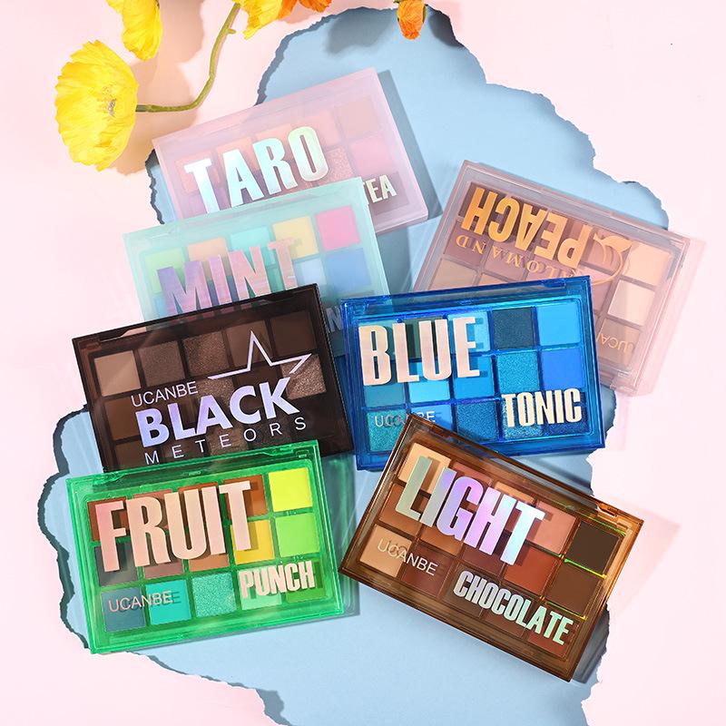 UCANBE 15-Color Eyeshadow Palette: Shimmer & Matte for Student Cosplay, Trendy Dopamine, Low Saturation Hues.