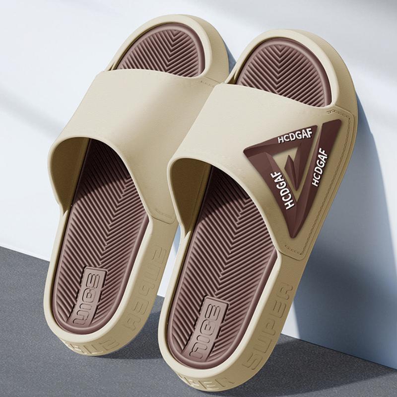 Summer Unisex PVC Flat Slippers Indoor Non-slip Bathroom Silent Slides Outdoor Beach Chunky Durable Sandals Sandalias Hombre New