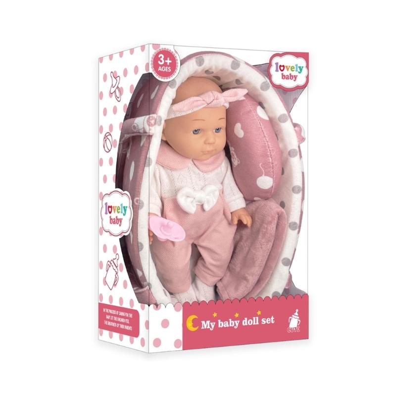 

30cm Simulation Baby Doll Realistic Rebirth Doll with Nipple/Blanket/Bassinet/Pillow for Baby Kid Appease Accompany 1