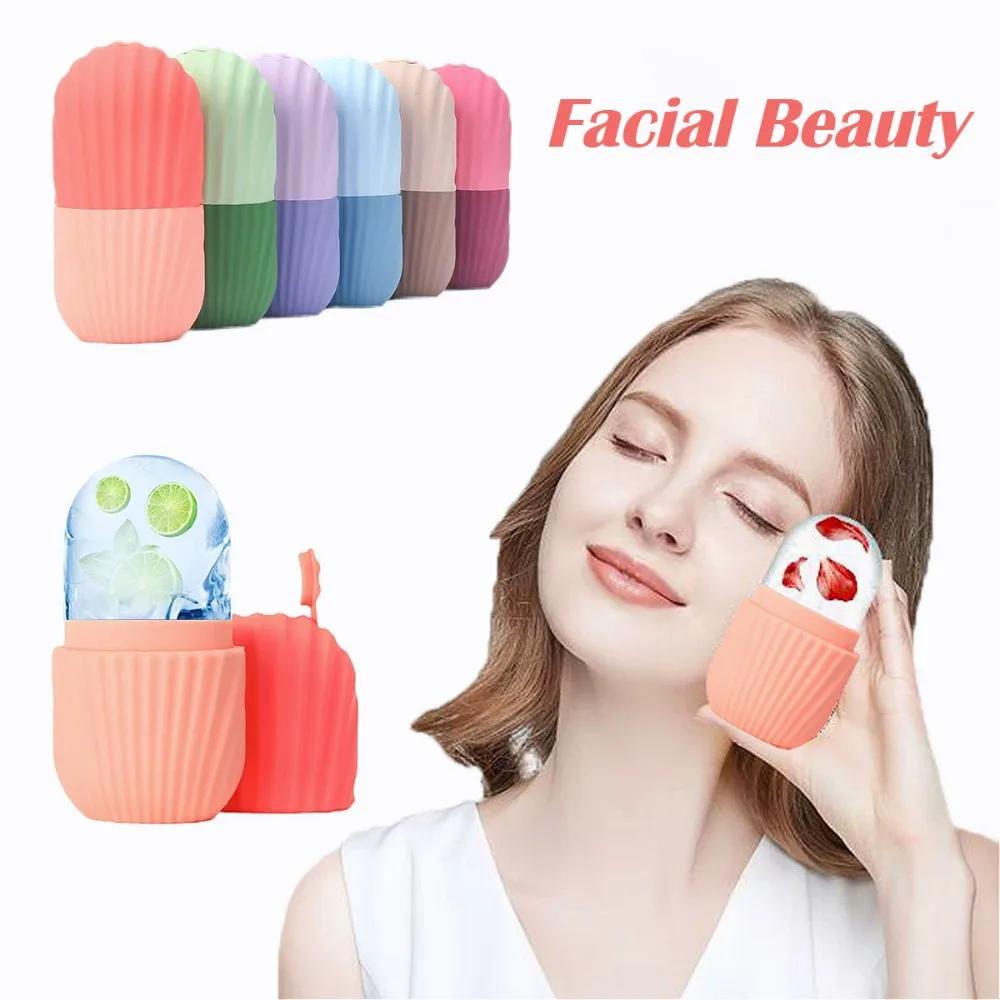 Ice Face Roller Facial Lifting Contouring Tools Silicone Ice Cube Trays Ice Globe Balls Eye Face Massager Beauty Skin Care Tools
