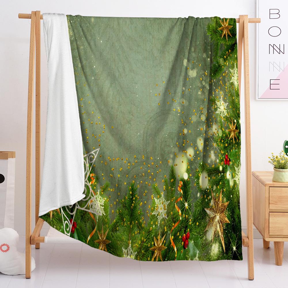 Flannel Blanket Christmas Day Blanket European And American Blanket Digital Printing Universal In All Seasons