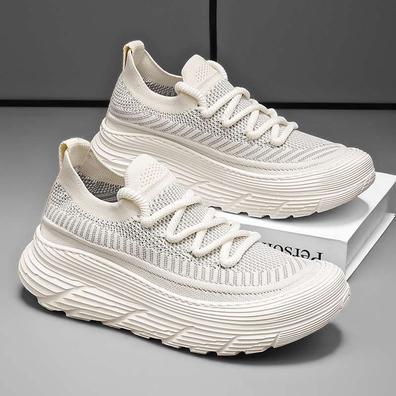 

Men s shoes summer breathable 2025 new youth high-top sports leisure running mesh deodorant heightening dad shoes 39