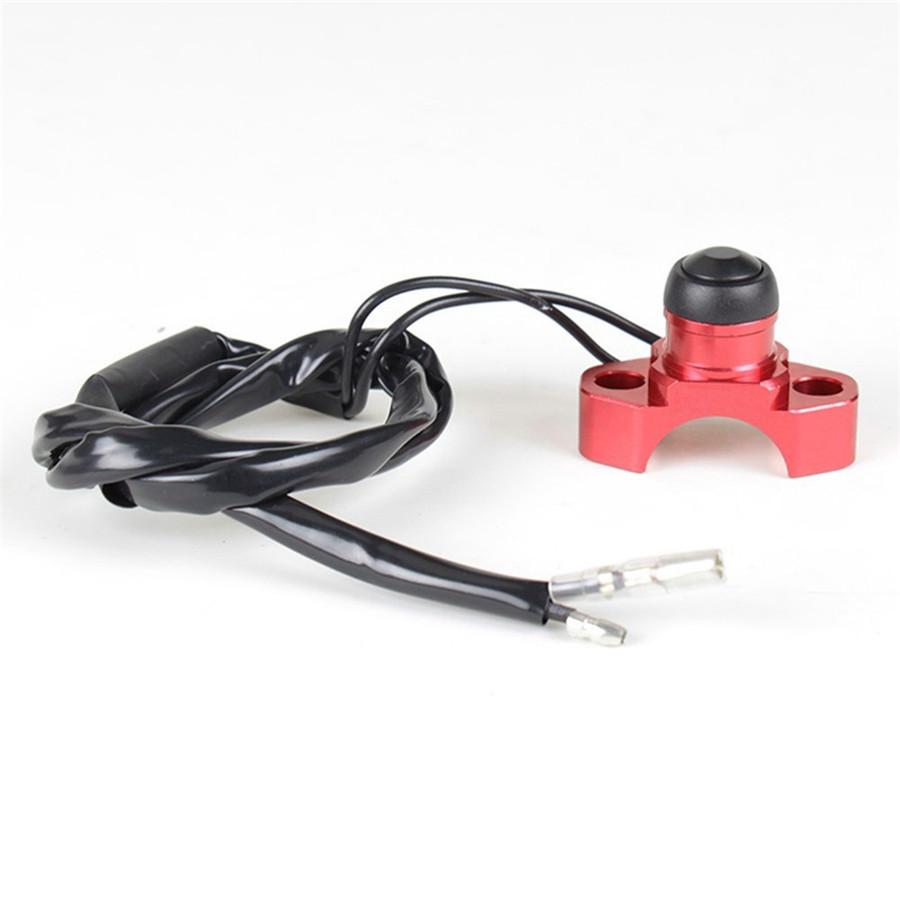 Red CNC Billet Motorcycle Engine Stop Start Kill Switch Button For Dirt Pit Bike
