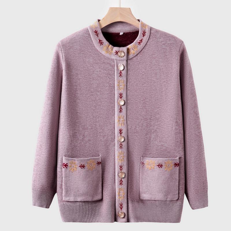 

Бабушкина осенняя вязаная куртка-свитер женская среднего и пожилого возраста для мамы осенне-зимний новый кардиган свитер комплект одежда для пожилых 4XL (recommended 130-72.5kg) верблюд