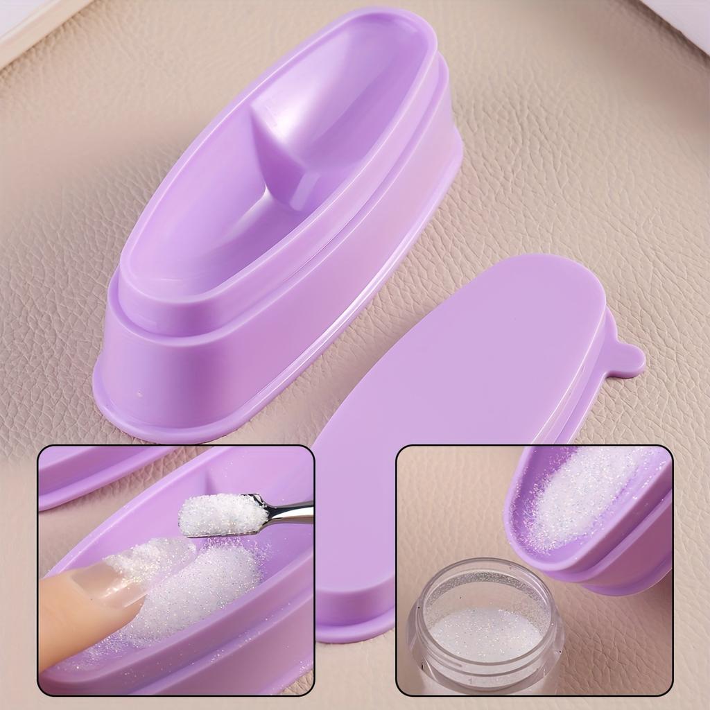 1 Pack Nail Art Glitter Recycling Box Dip System Duster Glitter Sequins Rhinestone Container Holder Nail Art Storage Nail Art Tools Salon