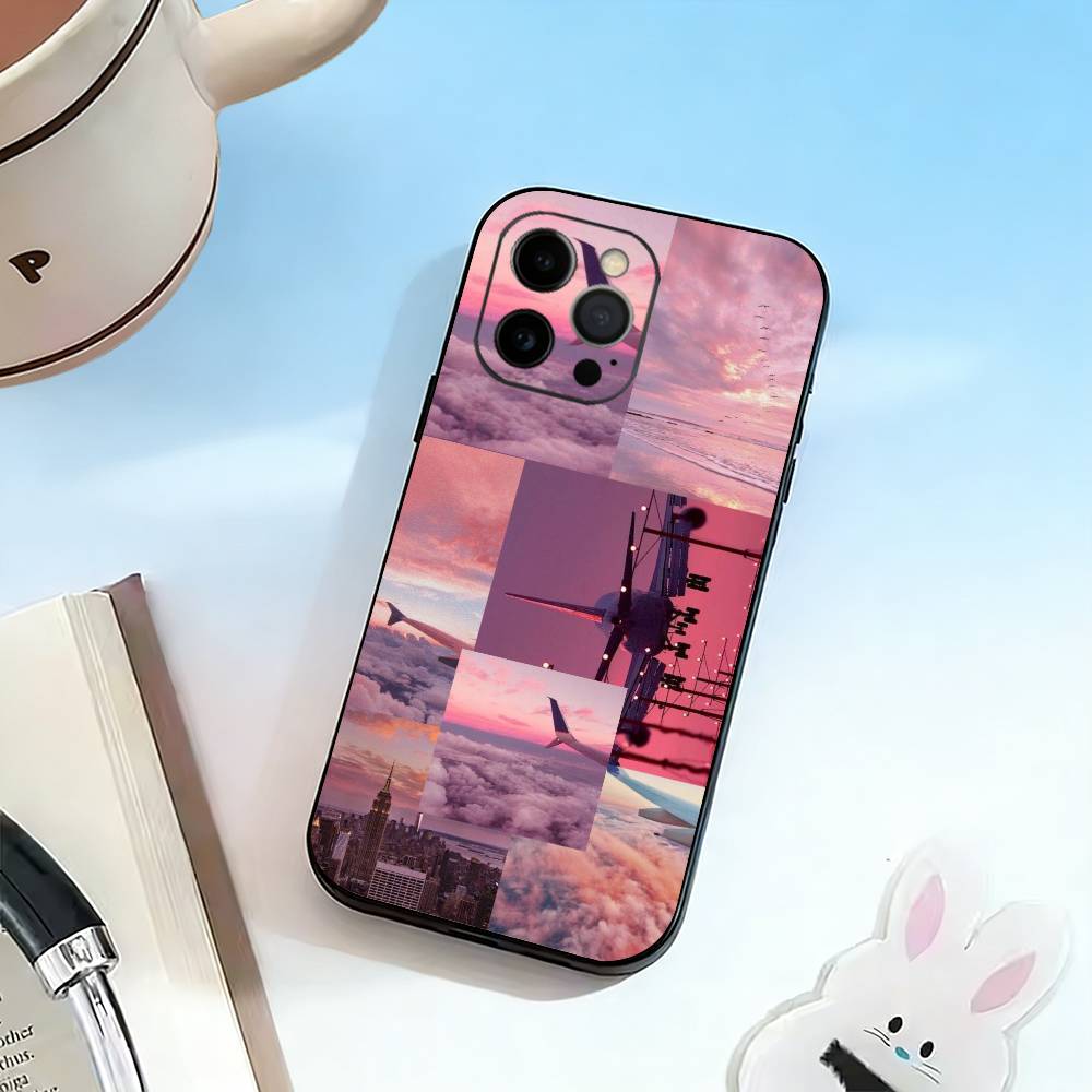 A-Airplane Plane  Phone Case For iPhone 17, 16,15,14,13,12,11 Plus,Pro Max, Others Soft Black Cover