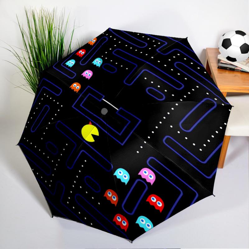 Colorful Game Adventure Umbrella Folding Umbrella, Automatic Umbrella 8-Frame for Travel, Camping Use Gift for Halloween Christmas