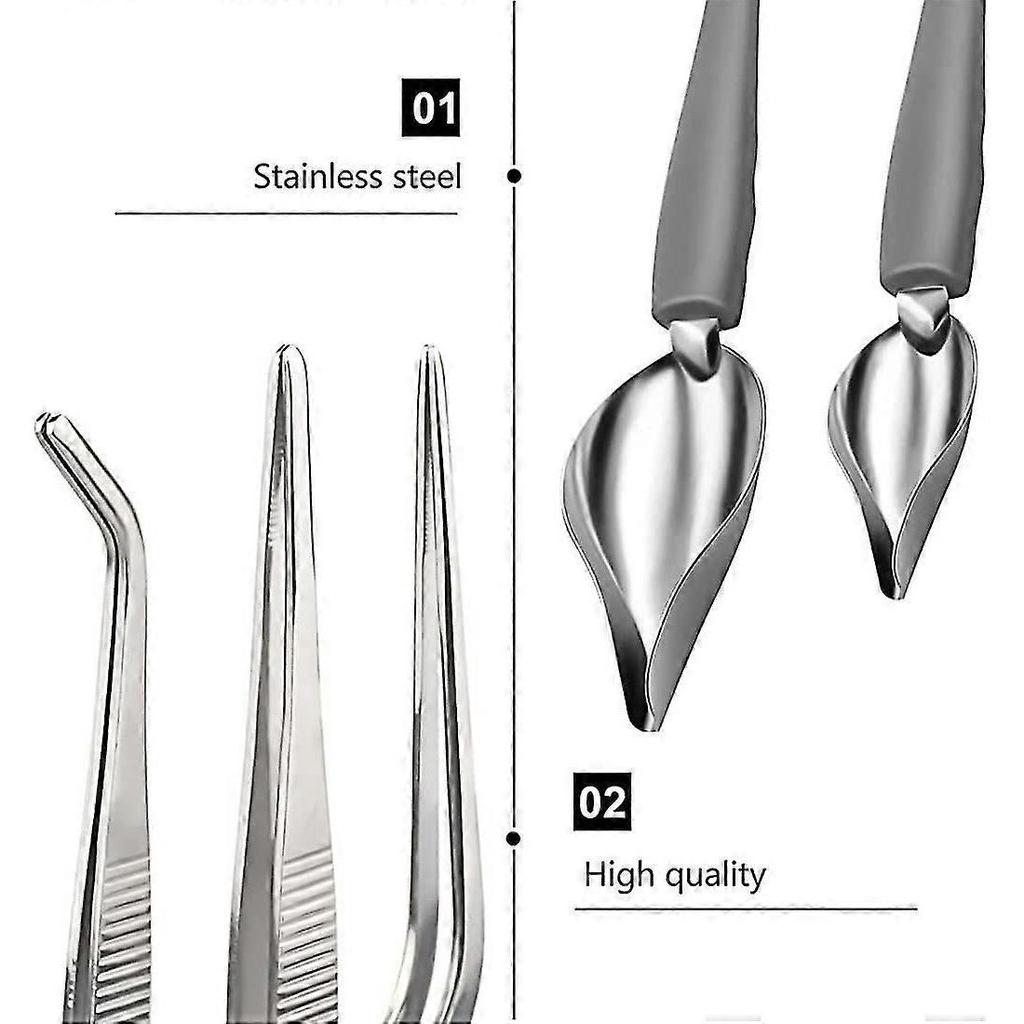 8 pcs Chef Art Pencil Stainless Steel, Culinary Drawing Tool Set Food Tongs, Dough Scrapers Plastic Set for Pastry Cake Culinary Decoration