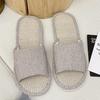Linen cool slippers women's summer indoor silent non-slip home home couple home indoor cotton and linen men's comfort