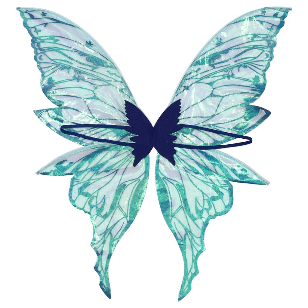 Glittery Butterfly Wings Costume Props - Elastic Strap Gold Stamp Decorated for Themed Party & Photography