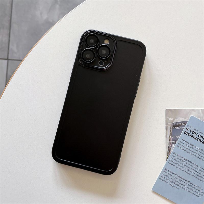 

Роскошный чехол для очков с пленкой на голову, мягкий силиконовый чехол для мобильного телефона iPhone 15 Pro Max 14 Plus 13 12 11 Pro, защитный чехол от падения iPhone 11 чёрный