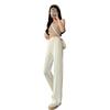 Ice silk wide-leg pants women's summer thin 2025 new high-waisted drape casual and thin black small straight-leg pants