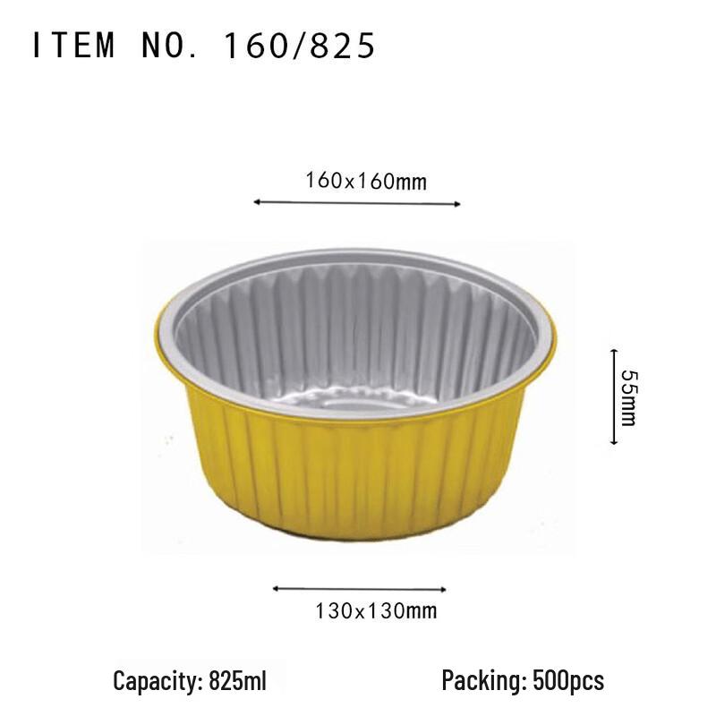 Einweg Runder Aluminium Lebensmittelbehälter