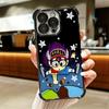 Arale S-Slump Anime Plating Phone Case For Iphone 16 17 Pro Max Air 16E 14 15 Plus 12 13 Mini Anti-Fall Airabag Cover