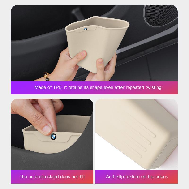 Silicone Car Door Storage Box Trash Can Multifunctional Auto Door Storage Bucket Umbrella Organizer Accessorie For BMW General