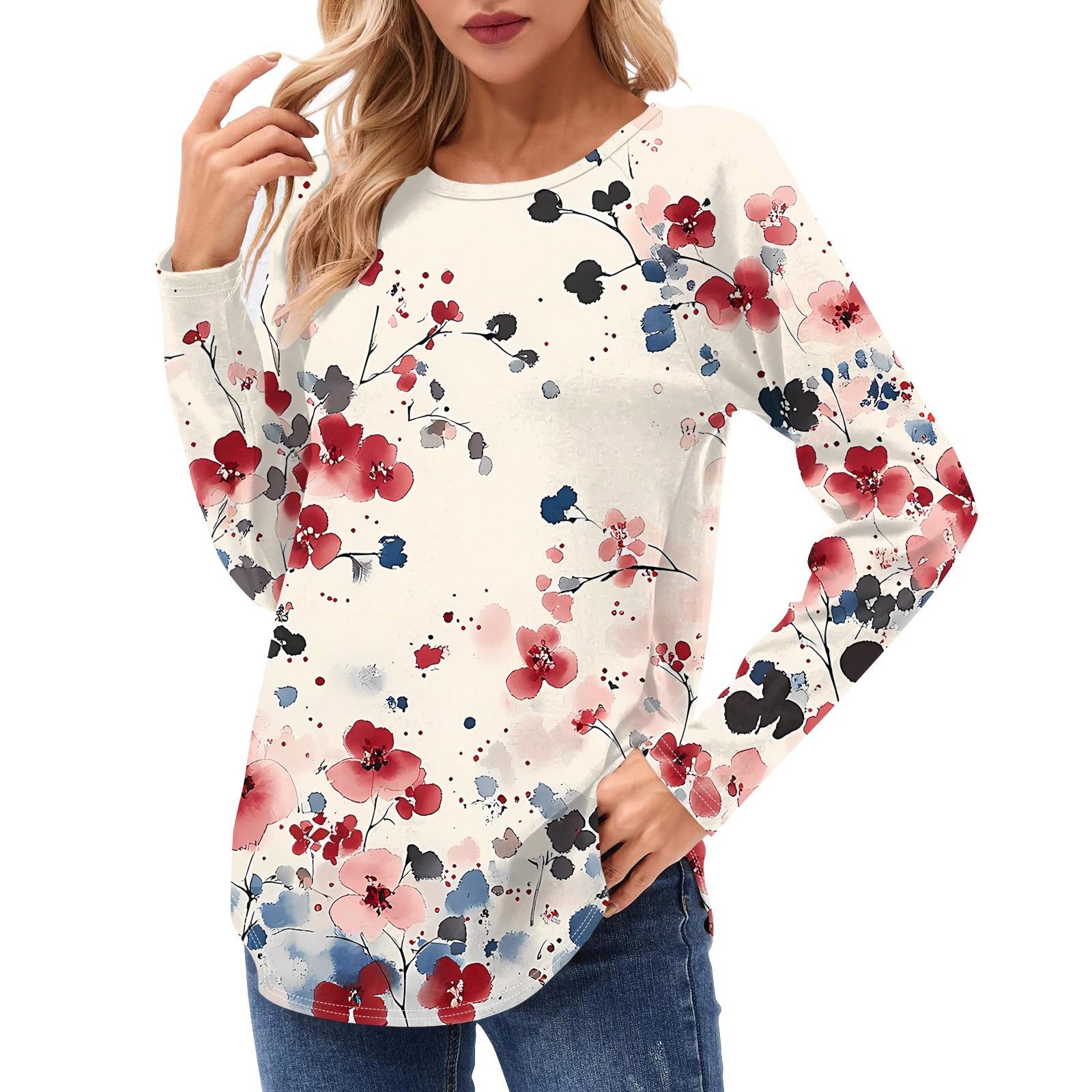 

Женские рубашки с длинным рукавом, повседневные модные туники, топы с круглым вырезом, базовая свободная футболка XXL киноварь