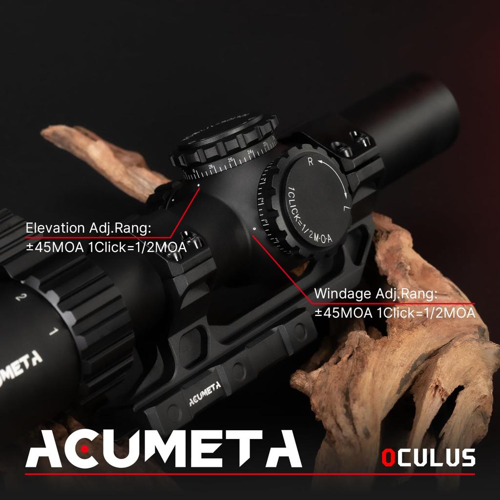 ACUMETA Oculus 1-10X24 SFP Riflescope, 30mm Tube Hunting Riflescope with 20mm Rail Scope Mount