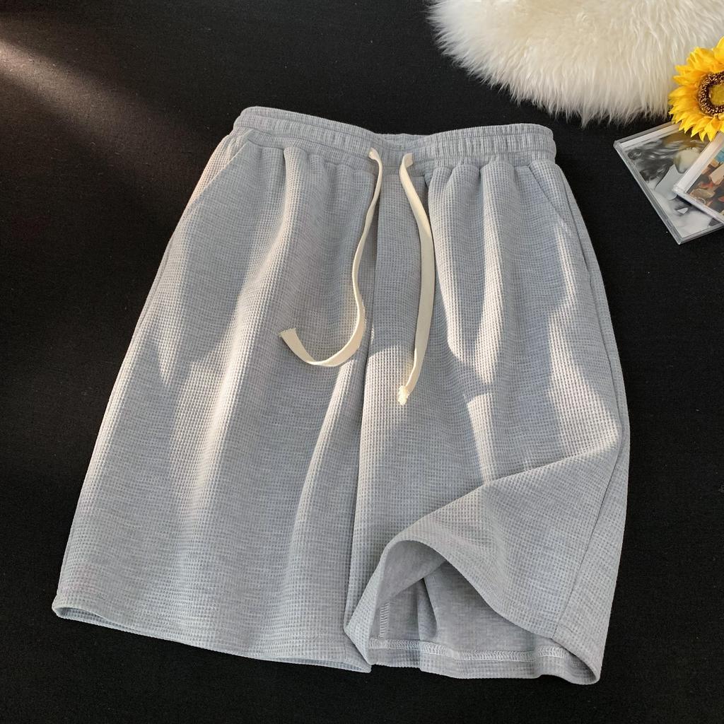 Modne szorty w kratę Walf dla mężczyzn, casualowy luźny krój, letnie, trendy, w stylu japońskim, sportowe spodenki pięciominutowe