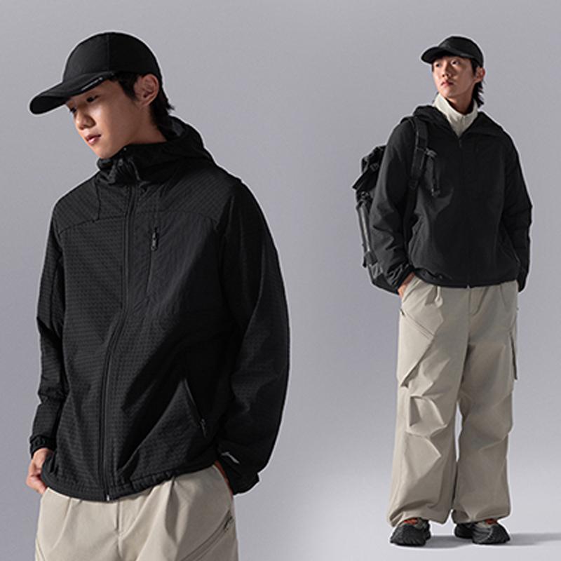 Li Ning CF Pure Color Loose Fleece Soft Shell Waterproof Windproof Warm Jacket Unisex Jacket Black AFDUB55-5