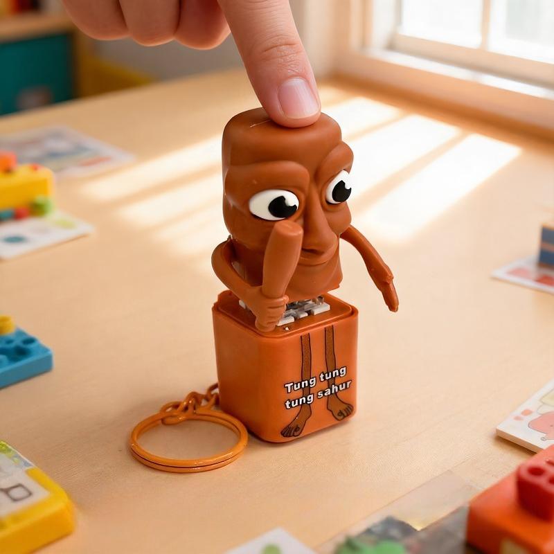

Tung Tung Tung Sahur Fidgeting Keyboard Clicker Keychain Stress Ease Stress Plaything Keychain With Sound And Light Action Figure