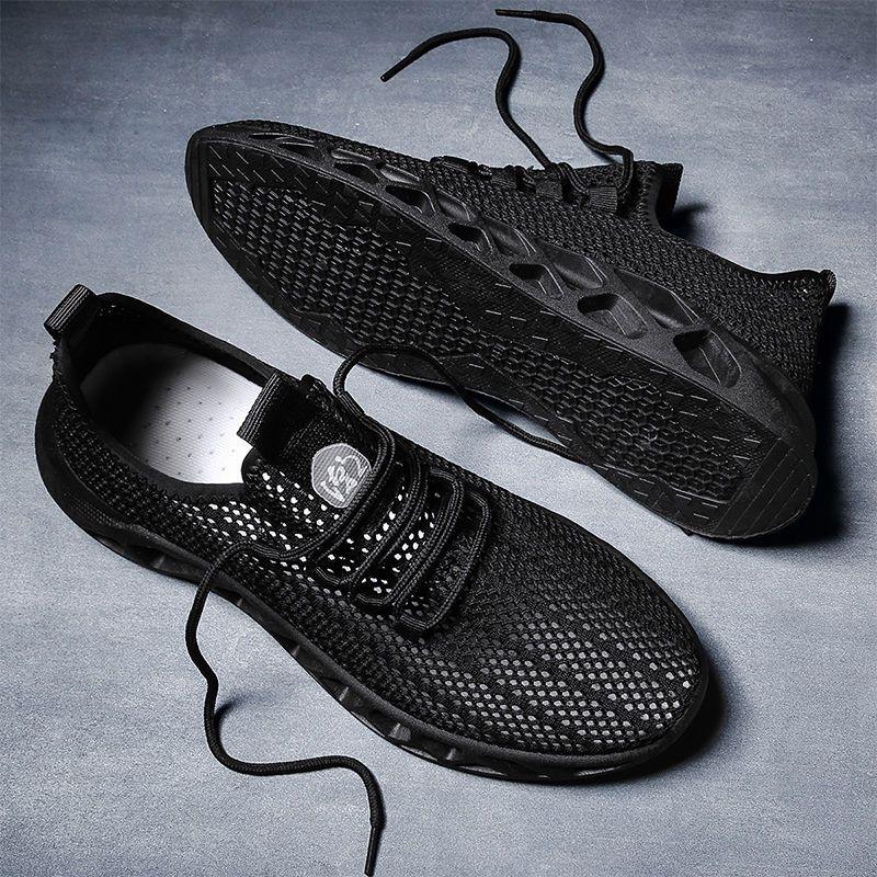 Moda Verão Homens Tênis Malha Sapatos Casuais Lac-up Sapatos Masculinos Leves Sapatos Vulcanizados Tênis de Caminhada Zapatillas Hombre