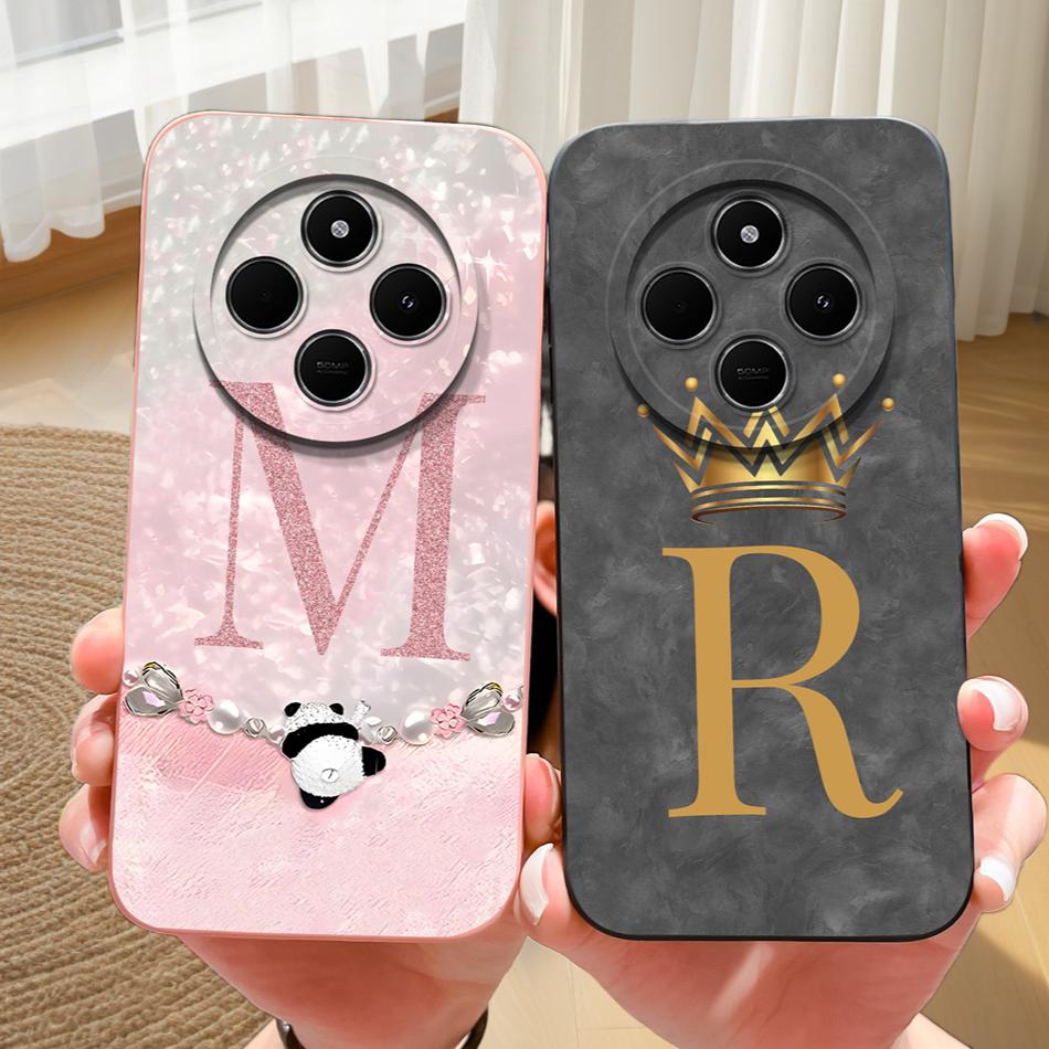 For Xiaomi Redmi 14C Case Wave Light Letters Phone Cover For Xiaomi Redmi 14R 5G Redmi 14 C Soft Liquid Silicone Anti Drop Funda