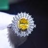 Platinbeschichteter Moissanit Quadratischer Cluster Ring für Damen Prinzessschliff Verlobungsring Simulierte Diamanten