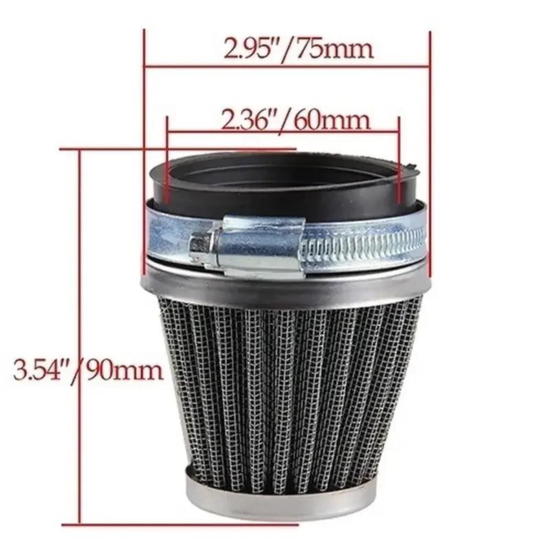 Chic Practical And Safe Motorcycle Accessories Oval Metallic Clamp-on Refit Intake Funnel Air Filter.