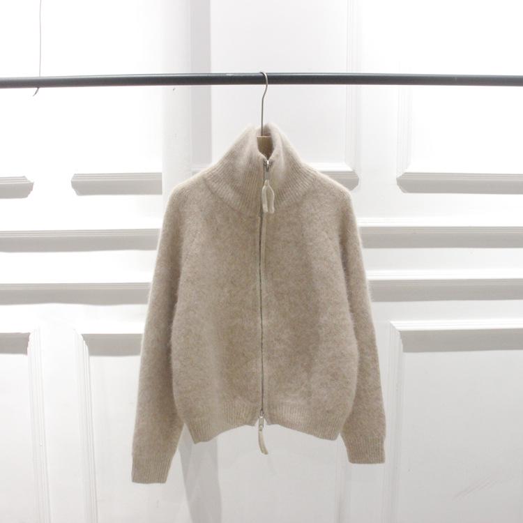 Korean Winter Stand Collar Double Zipper