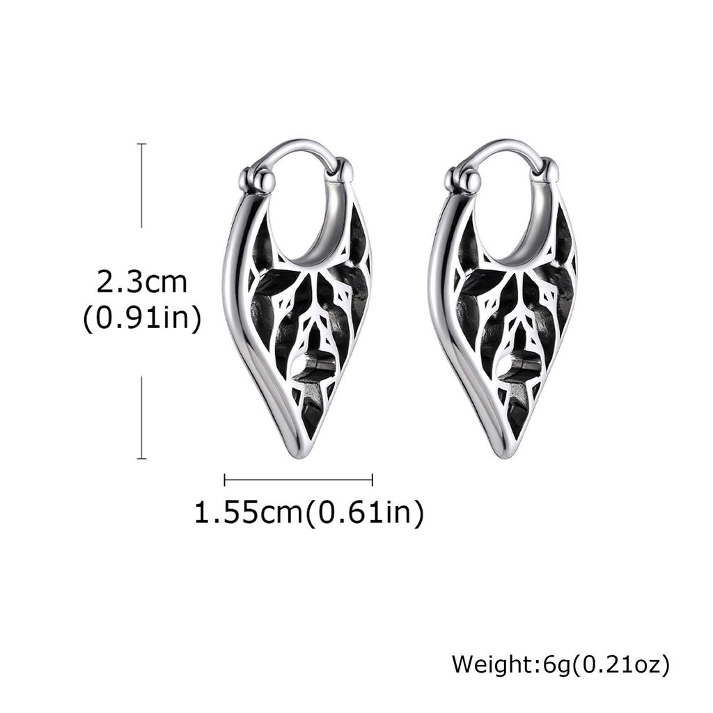 Multi Style Fashion Stainless Steel Hoop Earrings, Vintage Sword Star Geometric Pendant Men's Earrings, Hip Hop Piercing Jewelry