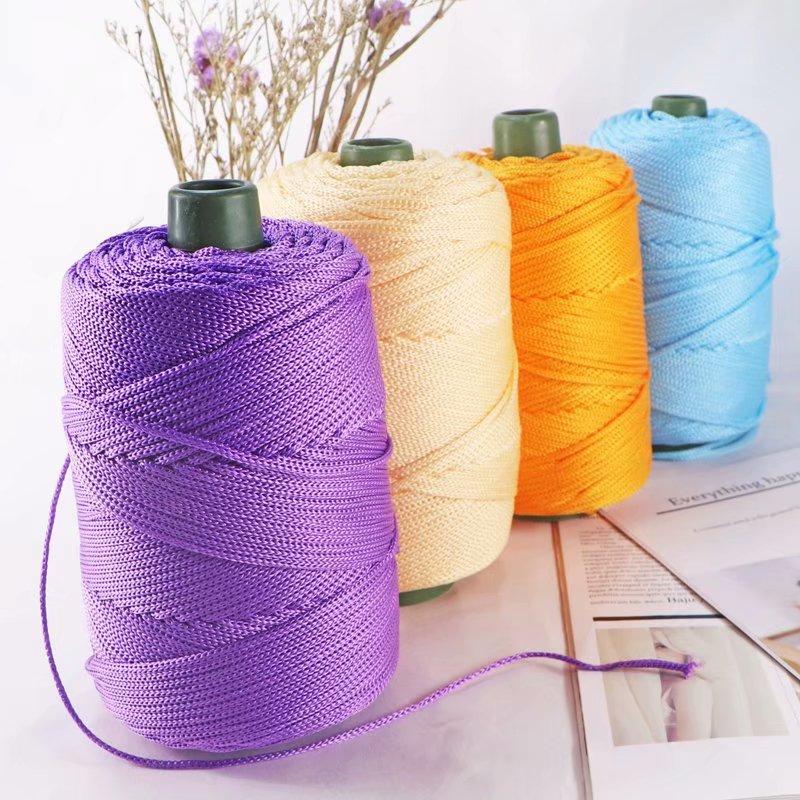 230 Grams Light Viscose Ice Rope 200M Summer Sun Hat Handwoven Diy Hook Cushion Hollow Bright Silk Medium Thick Wool Yarn Thread