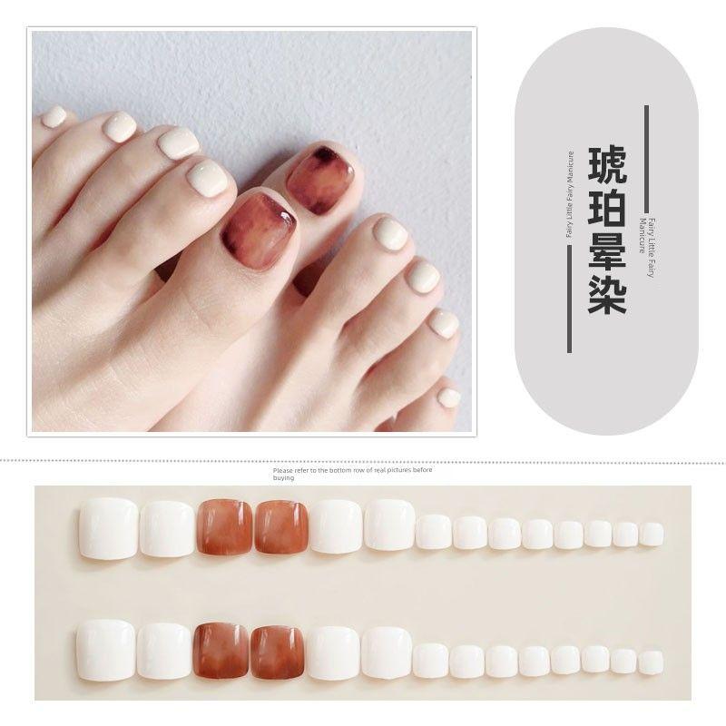 

Озеро-голубой матовый типс для ногтей на ногах, готовое изделие, модный ветер, сексуальный леопардовый, трансграничный, матовый, для ношения, наклейки для ногтей 175-Amber Smob