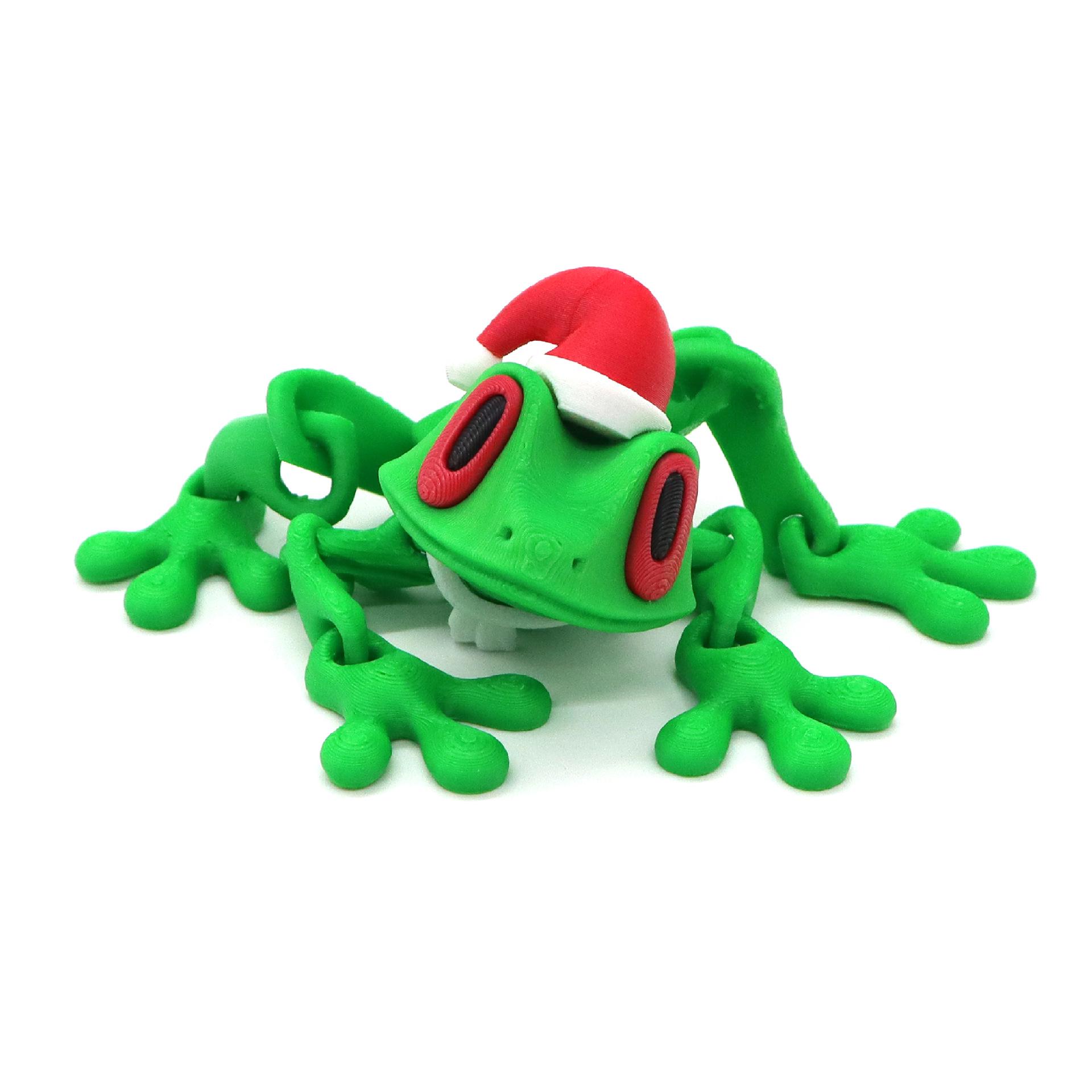 

3D Printed Magnetic Frog Refrigerator Sticker with Movable Joints - Christmas Tree Frog Model Toy