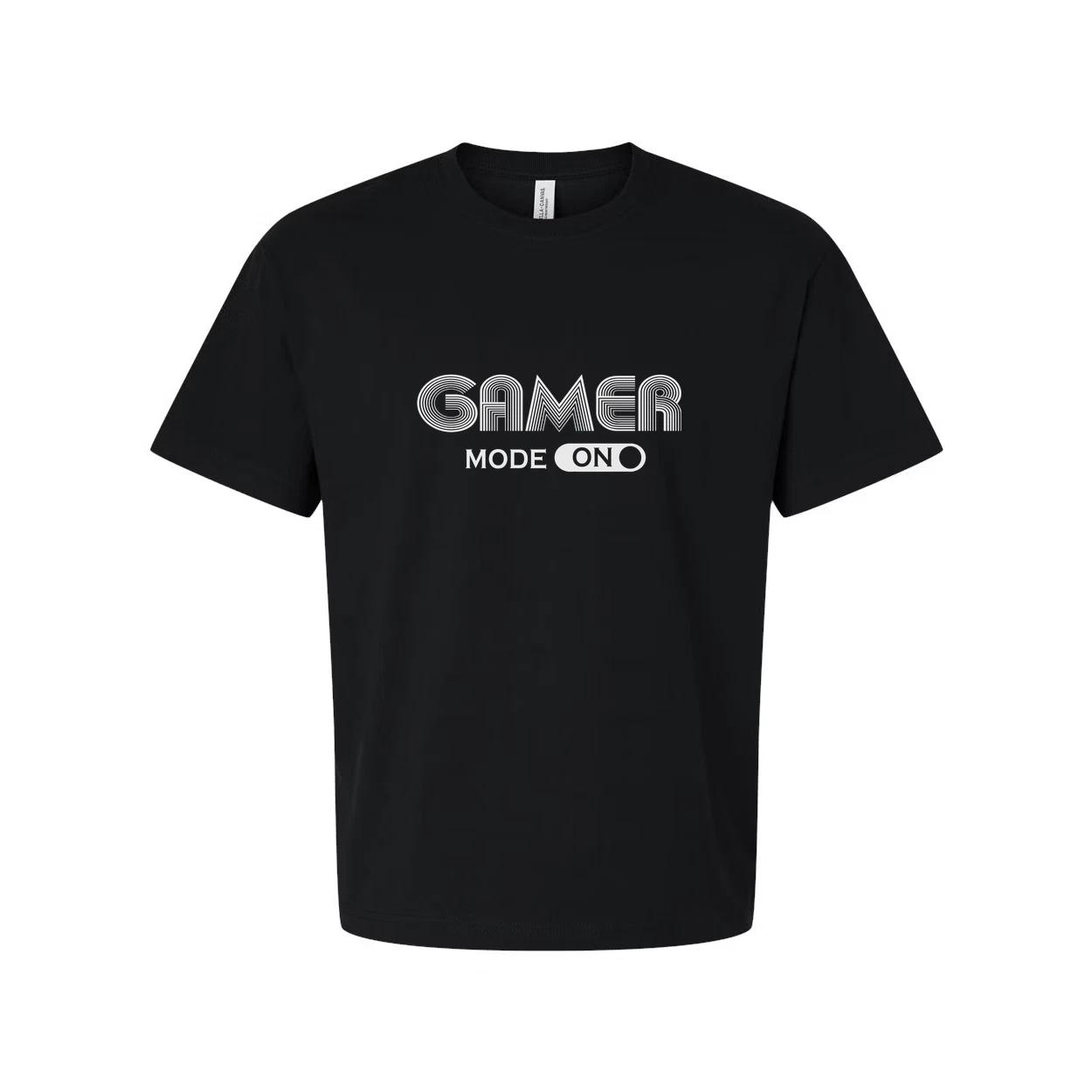 

Gamer Mode On Graphic T Shirt For Men Women Unisex Casual Tee With Stylized Line 4XL