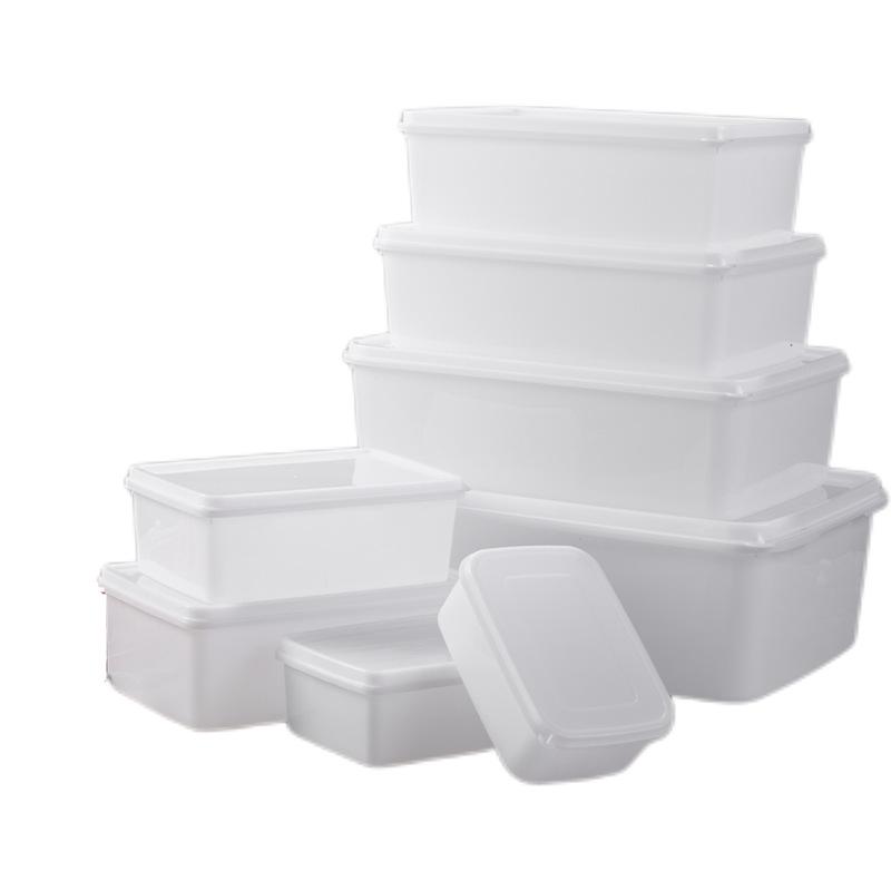 Rectangular Transparent Plastic Food Preservation Box for Refrigerator Storage
